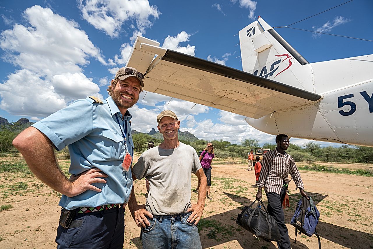 Pilot Eivind Lindtjørn på oppdrag i Sør-Sudan (bildekilde: maf.no)