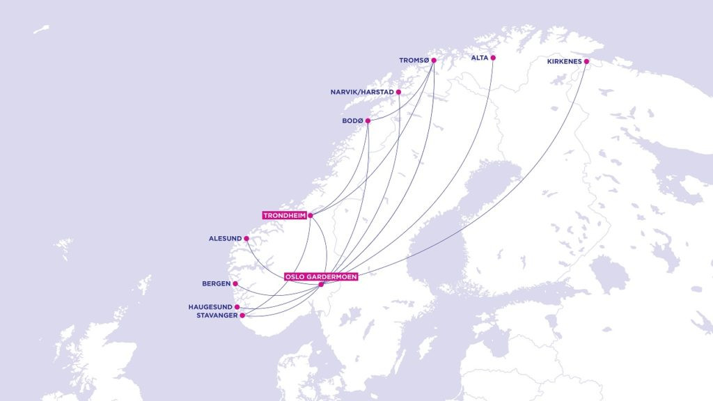 Wizz Air - Rutekart - Norsk innenriks - November/desember 2020