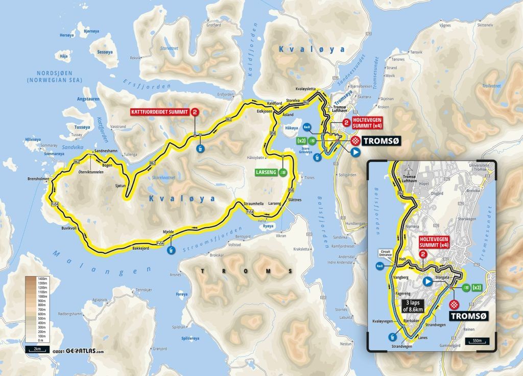 Artic Race 2021 - Rute åpningsdagen - Tomsø - Tromsø 
