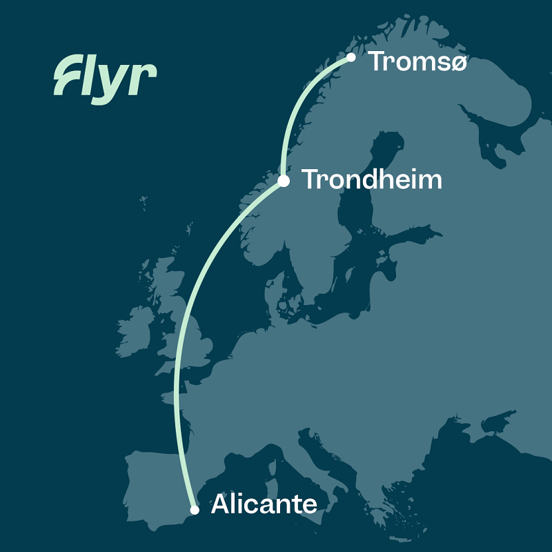 Flyr - Tronheim - Tromsø - Alicante 