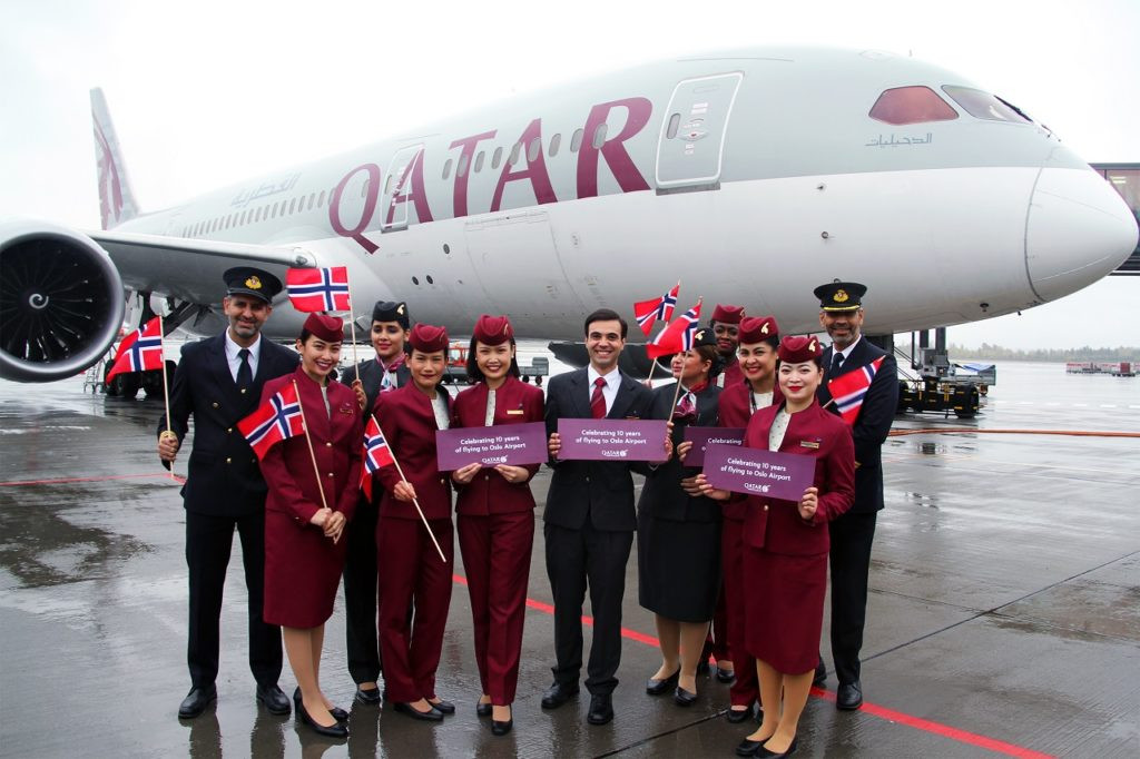 Qatar Airways - 10 år på Oslo - Doha - Besetning - Boeing 787 Dreaminer 
