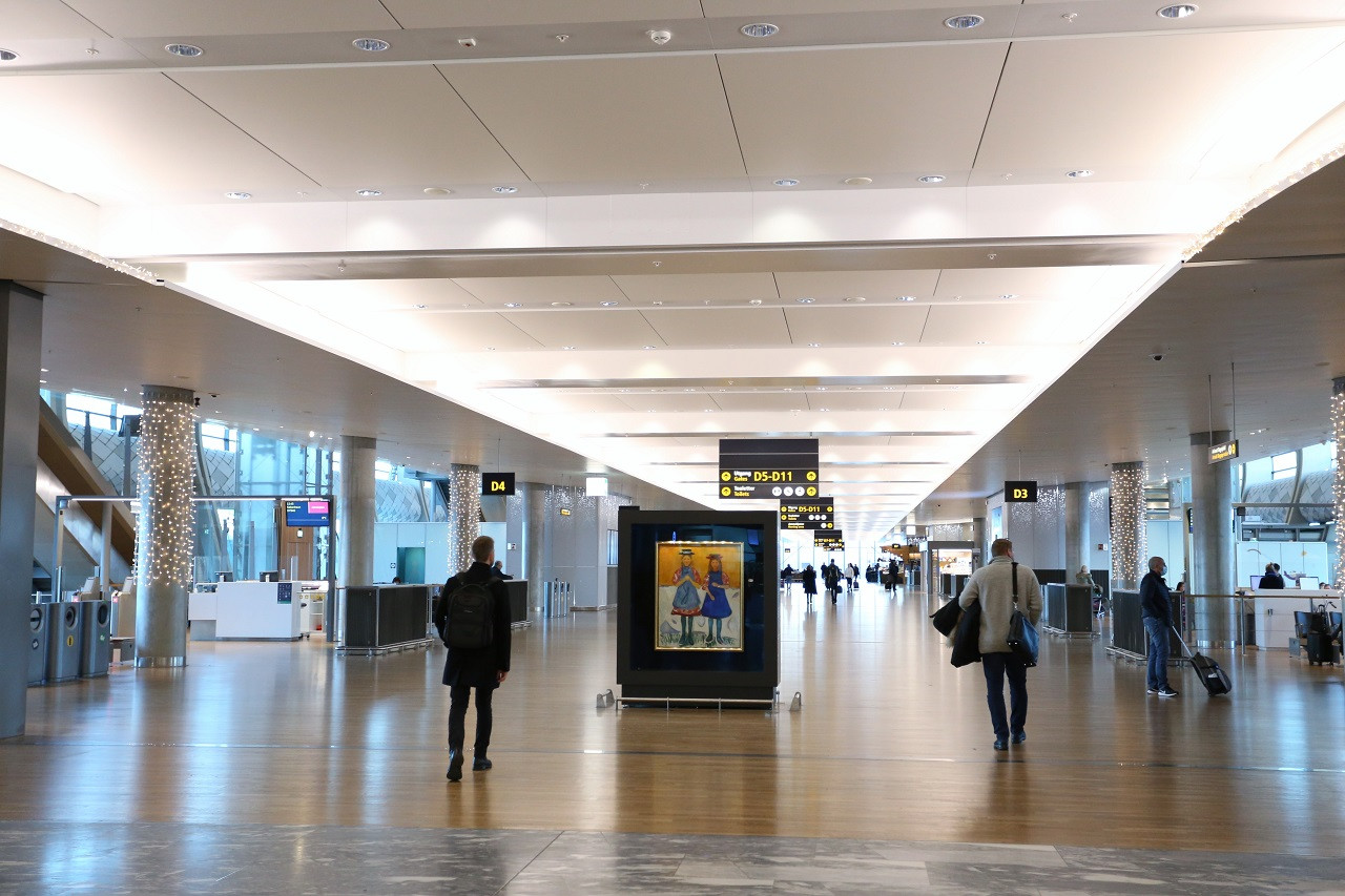 Edvard Munch - To småpiker med blå forklær - Oslo lufthavn - 2021