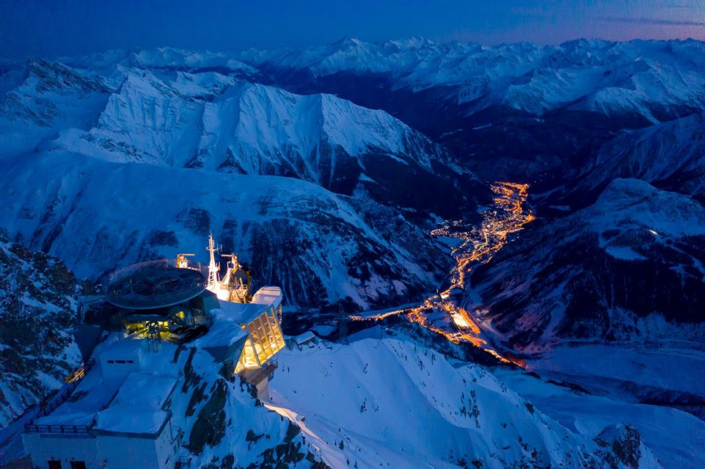 SkyWay de nuit - Skyways Monte Bianco - Gondolbane - - Aostadalen