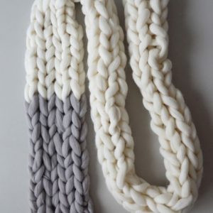 knit scarf white grey panapufa