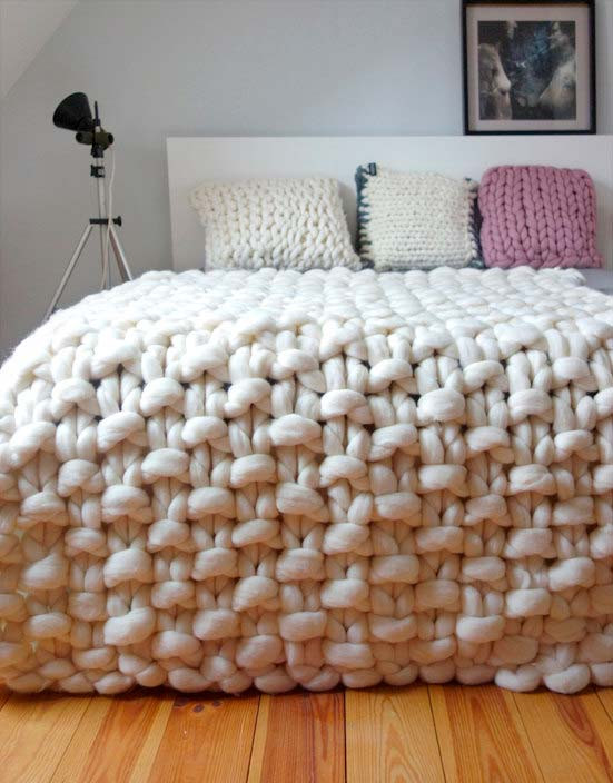 chunky knit bedcover