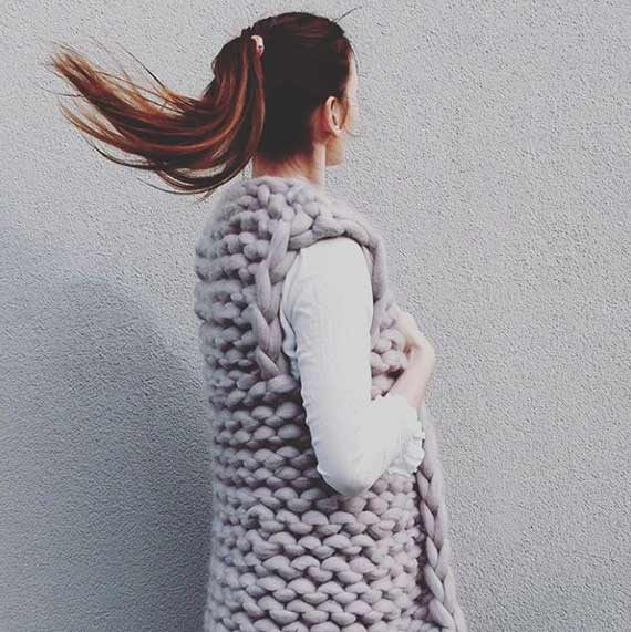 Chunky Knit Cardigan Vest Panapufa