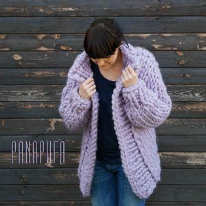 light-lilac-violet-chunky-knit-merino-cardigan-sweater
