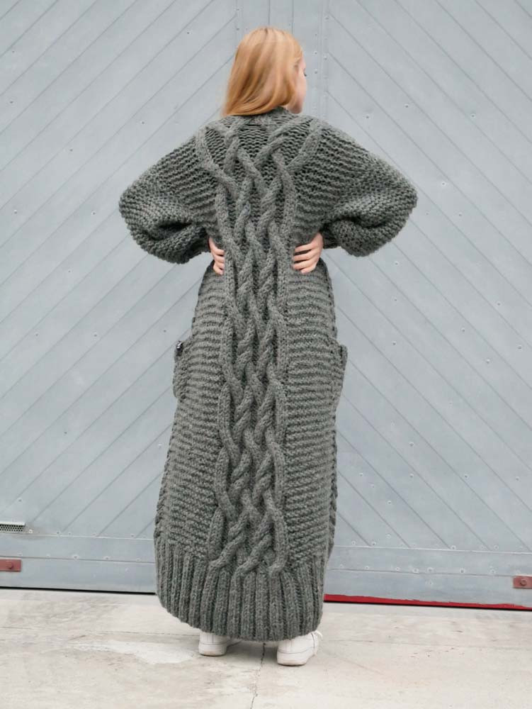Chunky Cable Knit Coat