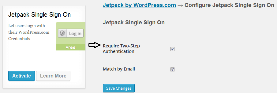 Jetpack Single Sign On