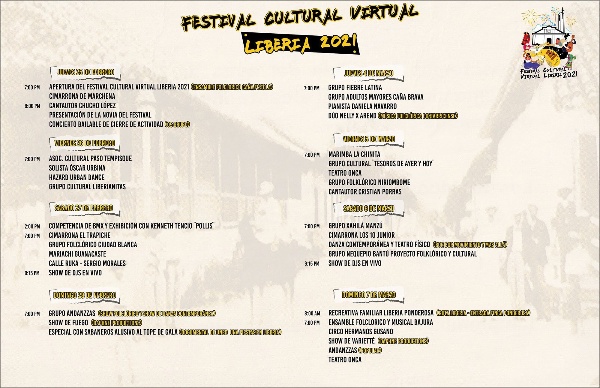 Agenda del Festival Cultural Virtual 2021