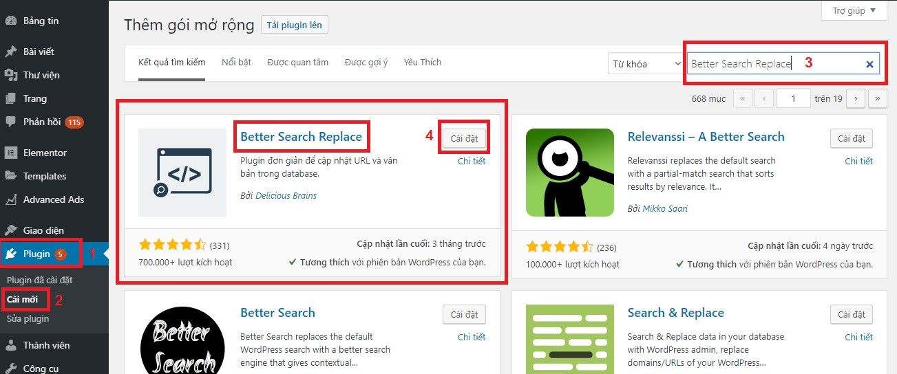 Chia sẻ cách cài đặt Plugin Better Search Replace